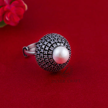 Buy 925 Sterling Silver Pearl Rings For Girls from online store | Blumoon.pk